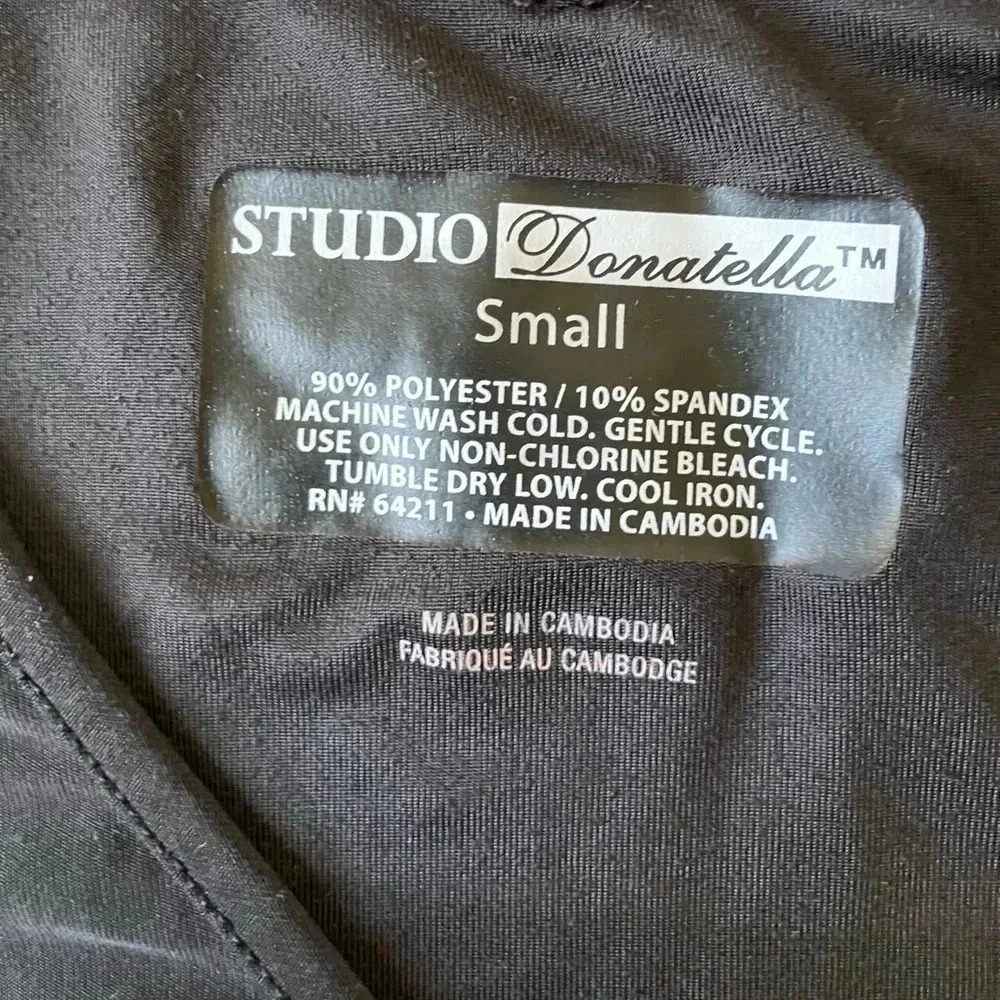 EUC Studio Donatella Black V-neck Sleeveless Camisole Dress Nightgown Small - Picture 5 of 5
